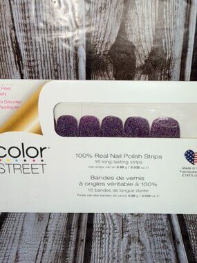 Night Terror Color Street Nail Polish Strips Retired Purple Shimmer Polish